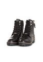 Botin Negro Con Taches, Cremallera Y Cordones Para Dama COSMOS 100528 de Cosmos