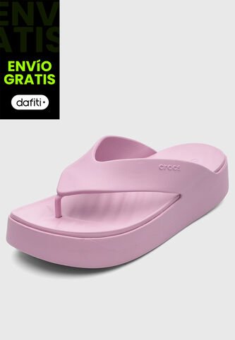 Sandalias Lifestyle Flip Flop Crocs Getaway Platform Rosa Crocs