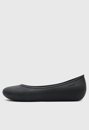Baletas Lifestyle Crocs Brooklyn Flat Negro