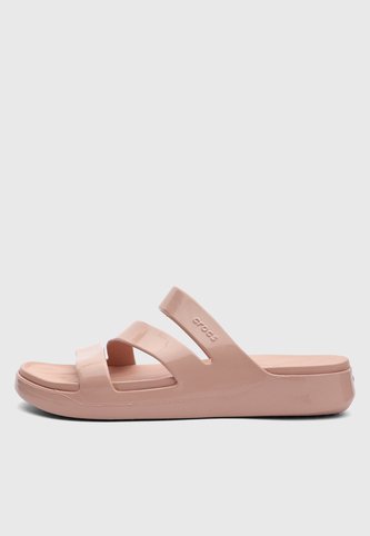 Sandalias Crocs Getaway Patent Strappy  Nude Crocs