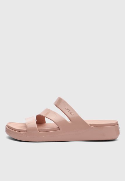 Sandalias Crocs Getaway Patent Strappy  Nude