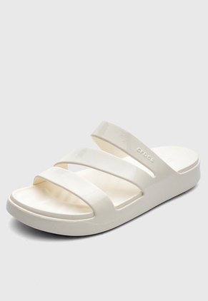 Sandalias Crocs Getaway Patent Strappy Marfil
