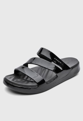 Sandalias Crocs Getaway Patent Strappy  Negro