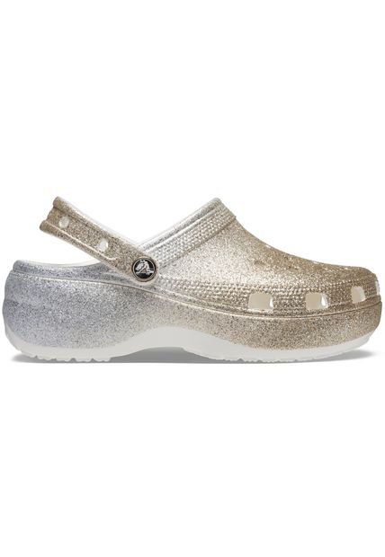 Crocs Mujer  Classic Platform Ombre Glitter Clog Zuecos Multicolor 207933