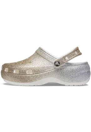 Crocs Mujer Classic Platform Ombre Glitter Clog Zuecos Multicolor 207933