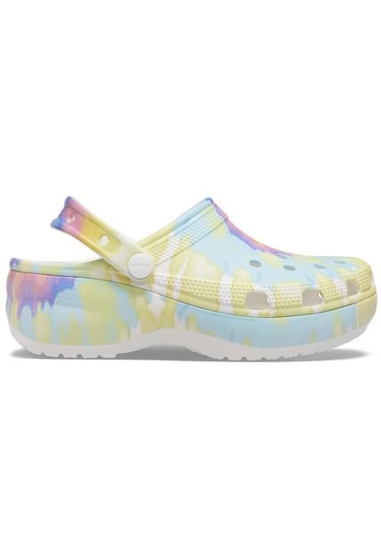 Crocs Mujer  Classic Platform Tie Dye Graphic Clog Zuecos Multicolor 207151