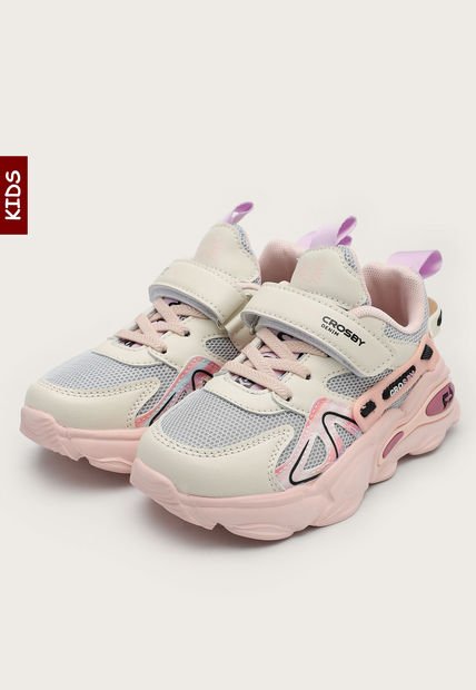 Tenis Lifestyle Beige-Rosa-Lila Crosby Kids