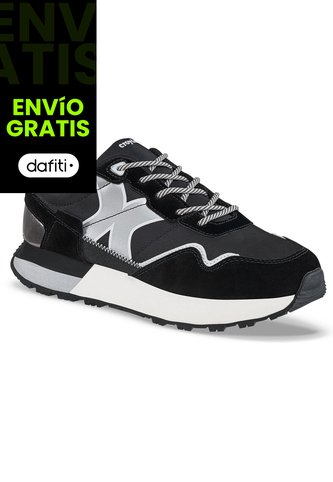Tenis Urbanos Terniza Negro-Plata Croydon Para Mujer Croydon