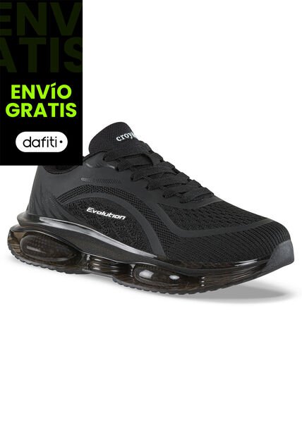Tenis Running Lumo Negro-Negro Croydon Para Mujer