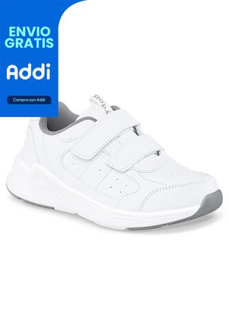 Tenis Colegio Neril V Blanco-Gris Para Niño Y Niña Croydon Croydon