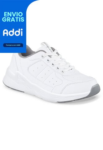 Tenis Colegio Neril C Blanco-Gris Para Niño Y Niña Croydon Croydon