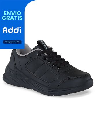 Tenis Colegio Neril C Negro-Gris Para Niño Y Niña Croydon Croydon