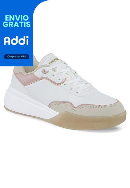 Tenis Keilen Blanco-Café Para Mujer Croydon