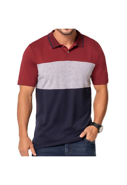 Camiseta Polo Miguel Vino-Azul Para Hombre Croydon