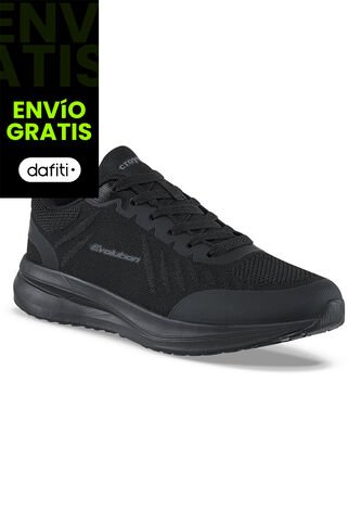 Tenis Running Deno Negro-Negro Croydon Para Hombre Croydon