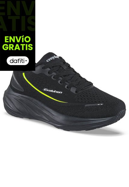 Tenis Running Fardo Negro Croydon Para Hombre