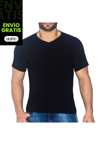 Camiseta Cuello V Negro Para Hombre Croydon Croydon