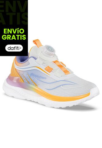 Tenis Running Quarlo Gris-Naranja Para Niña Croydon Croydon