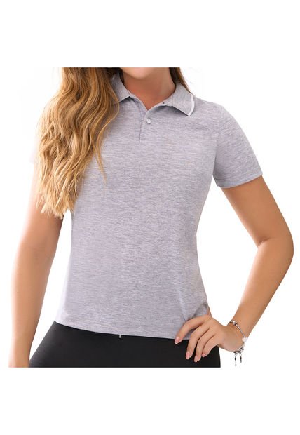 Camiseta Polo Laura Gris Para Mujer Croydon