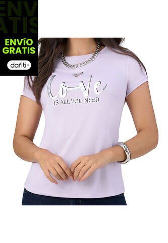 Camiseta Lovers Lila Croydon Para Mujer Croydon