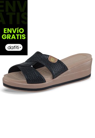 Sandalias Casuales Anabela Negro Croydon Para Mujer Croydon