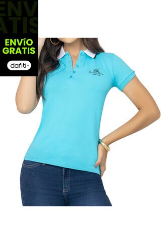 Camiseta Polo Lorena Agua Croydon Para Mujer Croydon