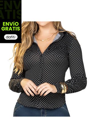 Blusa Polka Negro Croydon Para Mujer Croydon