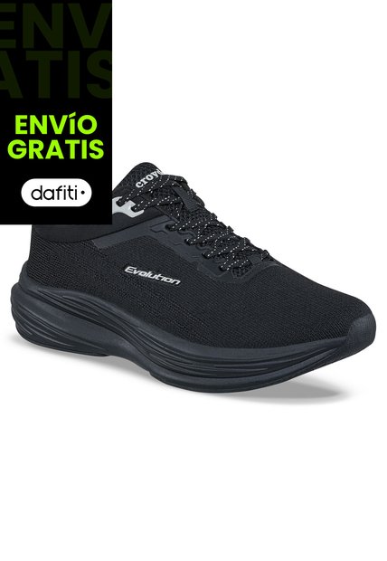 Tenis Running Zoril Negro-Negro Croydon Para Hombre