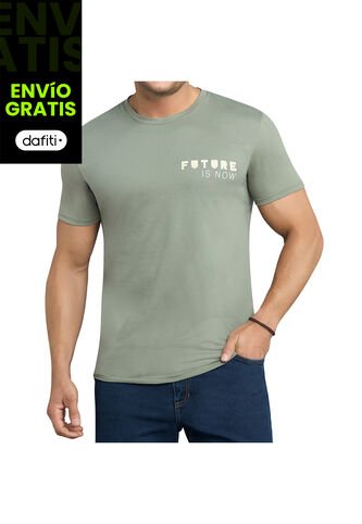 Camiseta Julio Estampada Verde Militar Para Hombre Croydon Croydon