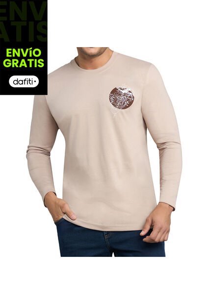 Camibuzo Gabriel Estampado Beige Para Hombre Croydon