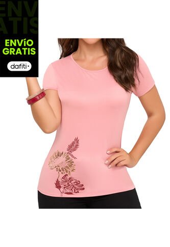 Camiseta Jazmin Rosa Para Mujer Croydon Croydon