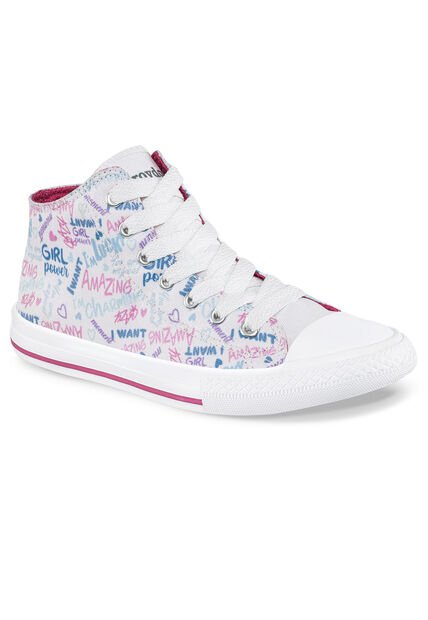 Botines Charming Alto Blanco Croydon Para Niña