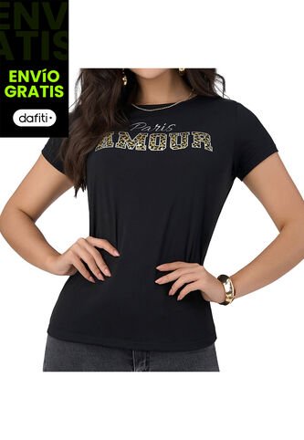 Camiseta Rochi Negro Croydon Para Mujer Croydon