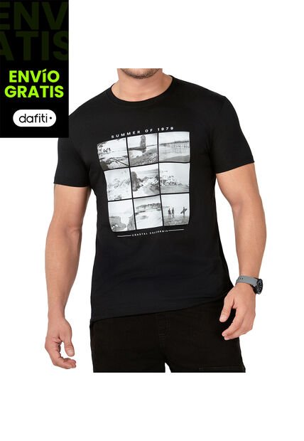Camiseta James Negro Para Hombre Croydon