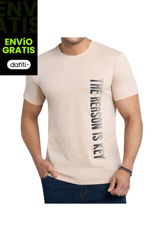 Camiseta Antonio Estampada Beige Para Hombre Croydon Croydon