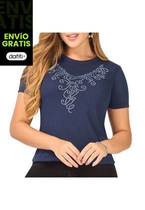 Blusa Asia Azul Osc Para Mujer Croydon