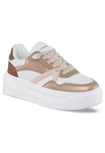 Tenis Urbanos Plitty Blanco-Café Para Mujer Croydon