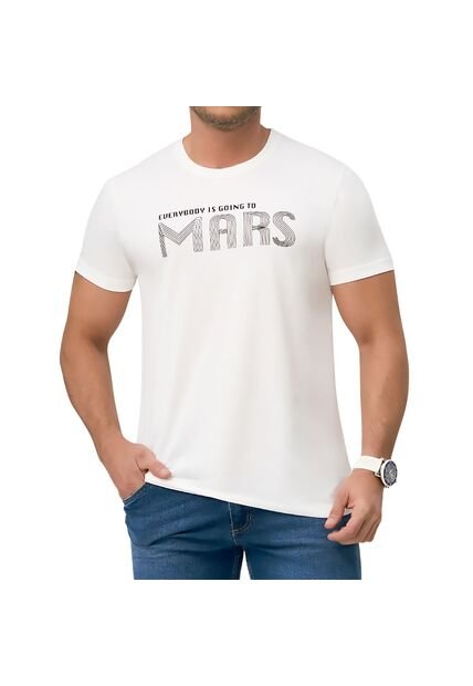 Camiseta Espampada Mars Marfil Croydon Para Hombre