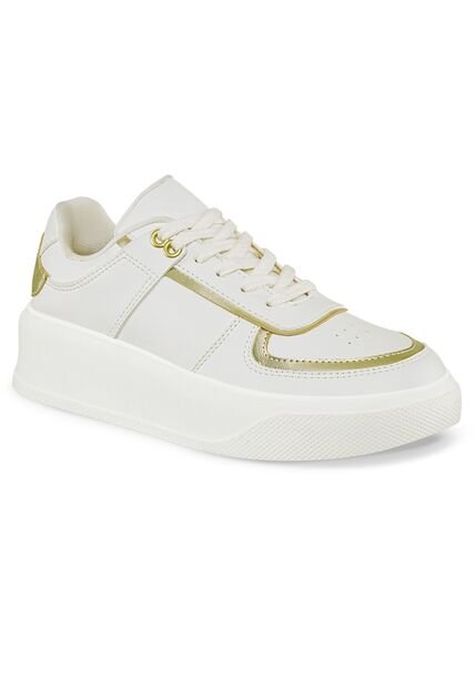 Tenis Sidny Blanco-Oro Para Mujer Croydon