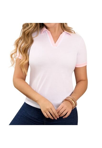 Blusa Polo Luisa Blanco Croydon Para Mujer