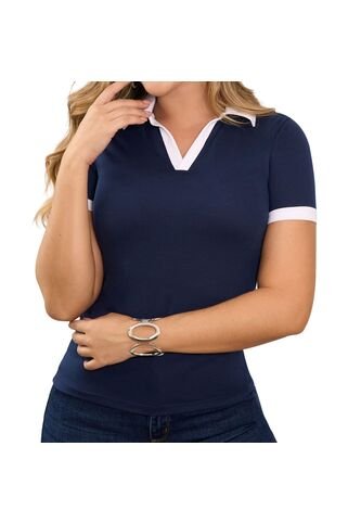 Blusa Polo Luisa Azul Osc Croydon Para Mujer Croydon