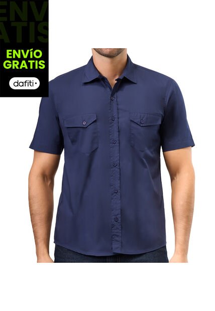 Camisa Camilo Azul Para Hombre Croydon