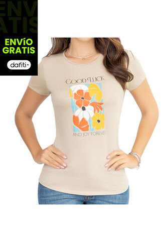 Camiseta Viviana Beige Para Mujer Croydon Croydon