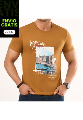 Camiseta Javier Ocre Para Hombre Croydon Croydon