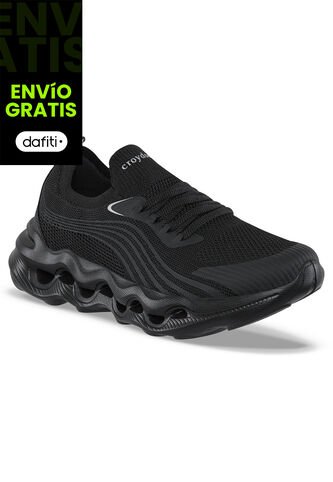 Tenis Para Caminar Nami Negro-Negro Croydon Para Mujer Croydon
