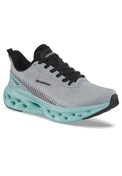 Tenis Running Wetzy Gris-Agua Para Mujer Croydon