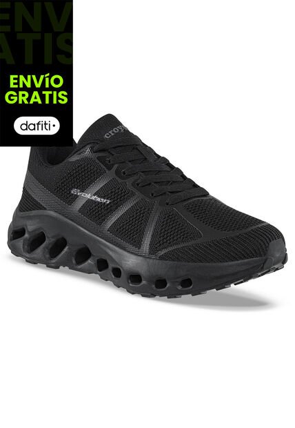 Tenis Running Garyk Negro-Negro Croydon Para Hombre