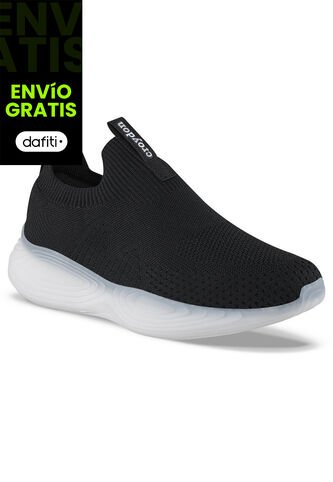 Tenis Para Caminar Shimin Negro-Blanco Croydon Para Hombre Croydon