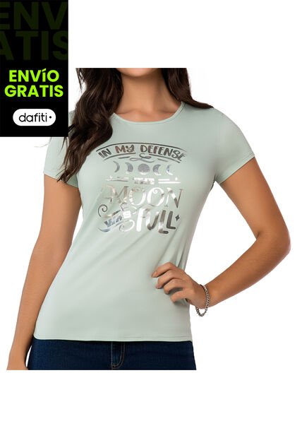 Camiseta Moon Verde Para Mujer Croydon