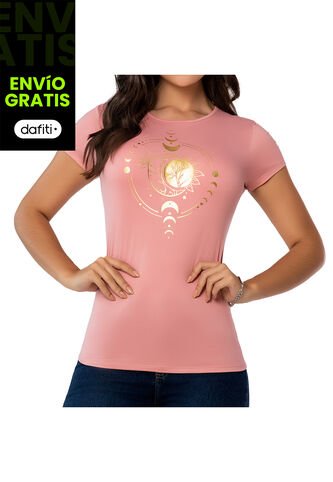 Camiseta Luna Rosa Para Mujer Croydon Croydon